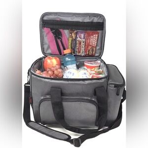 Large Reusable Lunch Cooler Bag for Men, Women and Children Lunch Bag (Gray)